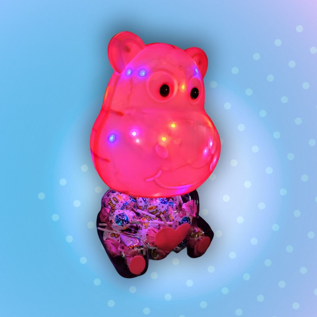 POTE MULTIUSO & COFRE - HIPOPOTÁMO ILUMINADO (com led)