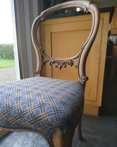 Victorian balloon back chair.