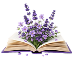 Open book with flowers growing from the pages, symbolizing knowledge, growth, and emotional well‑being.