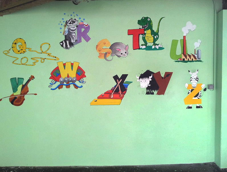 Fresque dans l'école de Tarceney