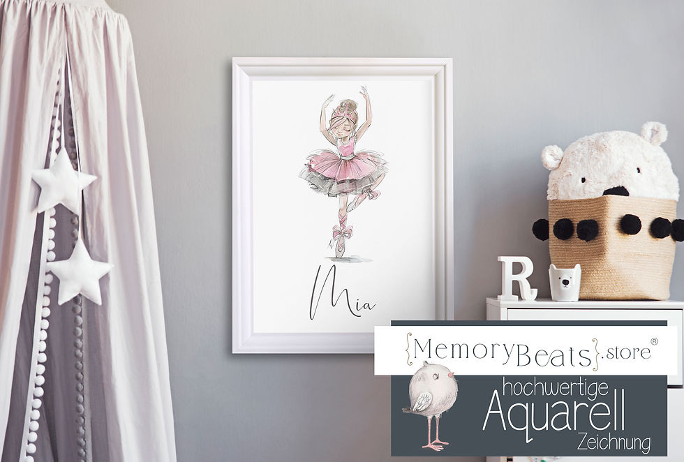 Miniaturbild: Wundervolles personalisiertes Poster - Ballerina - pink Design