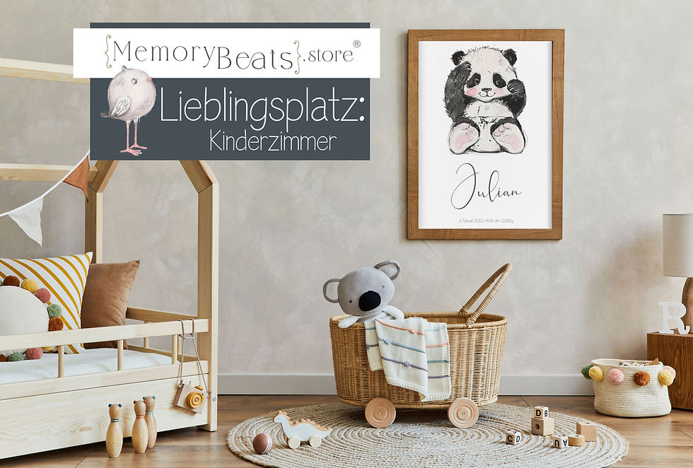 Miniaturbild: Personalisiertes Babyposter - Panda mit Geburtsdaten.