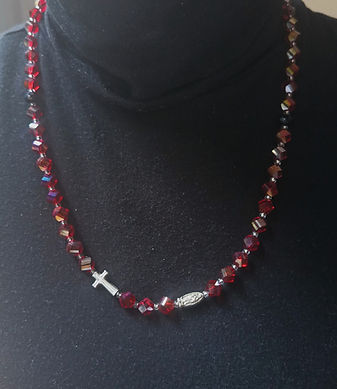 collar-Rosario de murano faceteado de 8mm