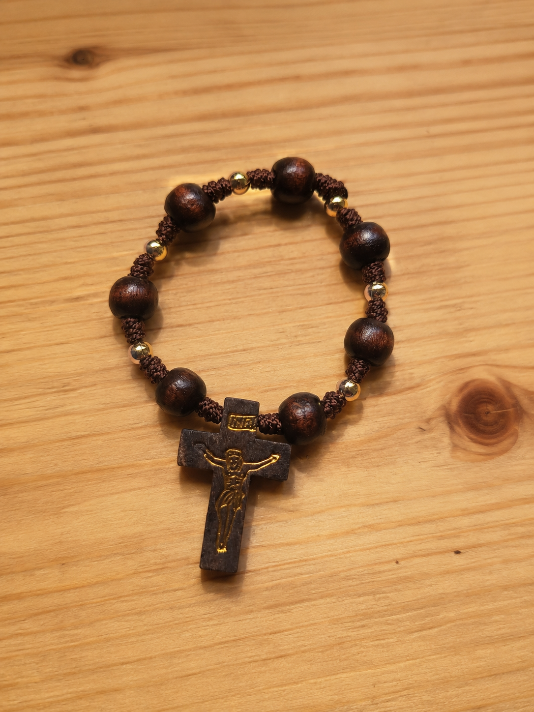 Denario de San José de 8 misterios en madera de 10mm
