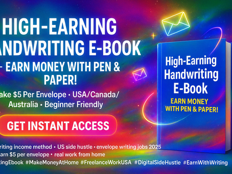 ✂️ High-Earning Handwriting E-Book: The Secret Side Hustle Helping Americans Earn From Home (2025 Full Guide)
