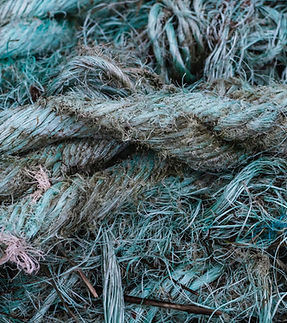 tangle of ropes twisted and frayed knots