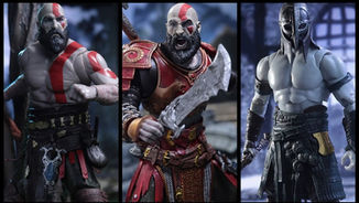 McFarlane God of War: Ragnarok series, including Elite Edition Kratos in Ares Armour, and Gaming Edition Deluxe releases of Kratos and Einherjar