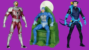 McFarlane DC Collector Edition releases of Darkstars, Malcolm Merlyn (Dark Archer), and Metron