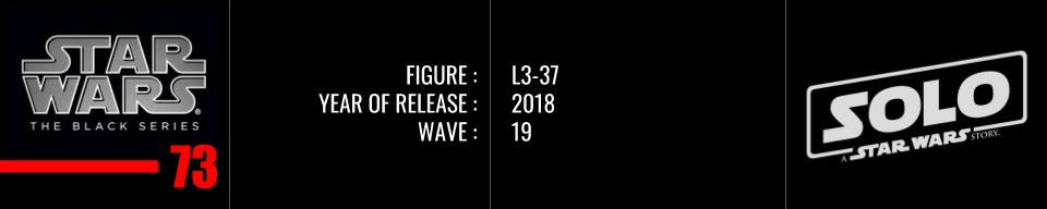 Review of the 6 inch Star Wars Black Series L3-37 Action Figure from Solo A Star Wars Story