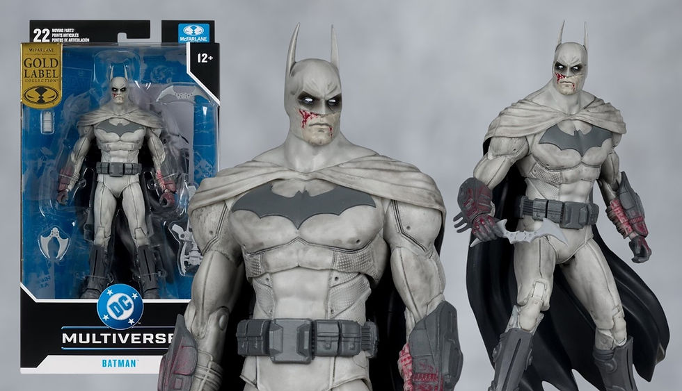 McFarlane DC Multiverse Gold Label Batman 'bloodied' Arkham City Poster Exclusive