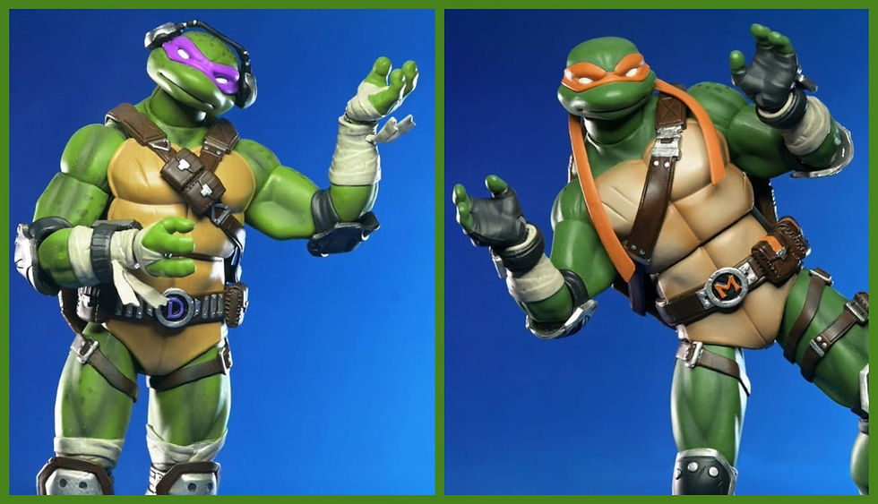 NECA Teenage Mutant Ninja Turtles X Fortnite Donatello and Michelangelo
