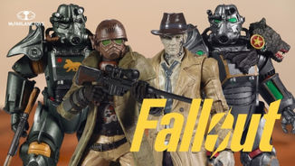 McFarlane Gaming Edition Fallout Wave 2 figures, including Scorched Sierra and Salvaged Power Armour, along with Nick Valentine, Desert Ranger & Vault Boy