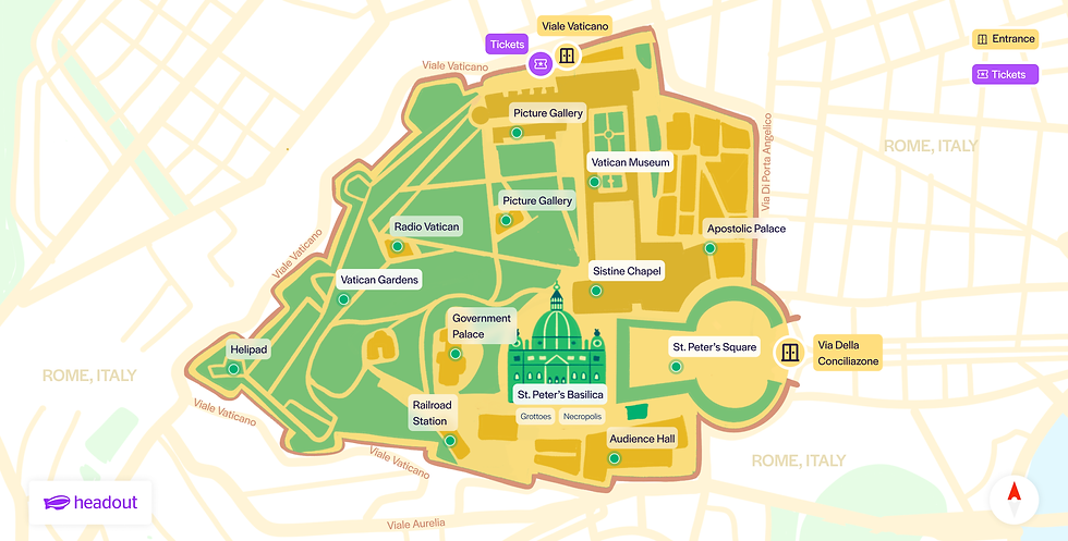 Map of the Vatican City