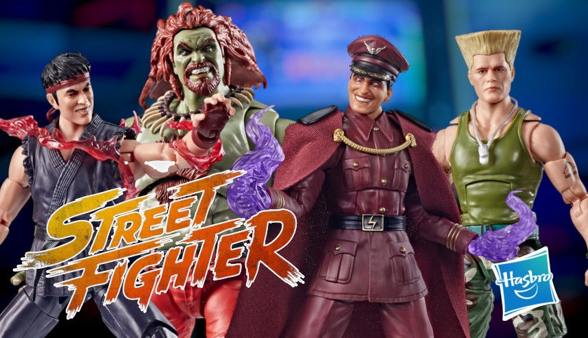 Hasbro Street Fighter Wave 2, including Guile, M. Bison, Dark Ryu, and Blanka