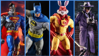 McFarlane Vault Collection Wave 2 featuring Cyborg Superman, Captain Carrot, Knightfall Batman, and The Comedian Joker