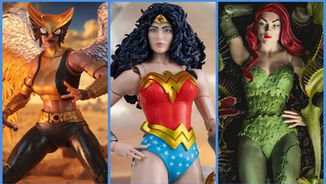 McFarlane DC Collector Edition releases of Wonder Woman, Poison Ivy, and Hawkgirl