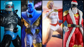 McFarlane Vault Collection Wave 3 releases of Mr. Freeze, Powergirl, Azrael Batman, and Santa Batman