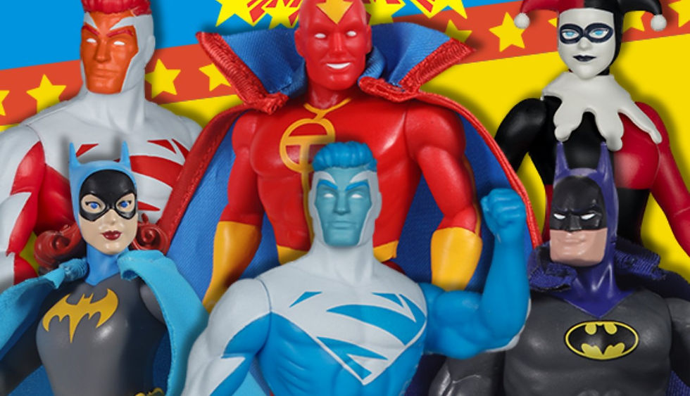 McFarlane DC Direct Super Powers, Entertainment Earth Exclusive Wave 3 featuring Batgirl, Batman, Superman, Red Tornado, and Harley Quinn