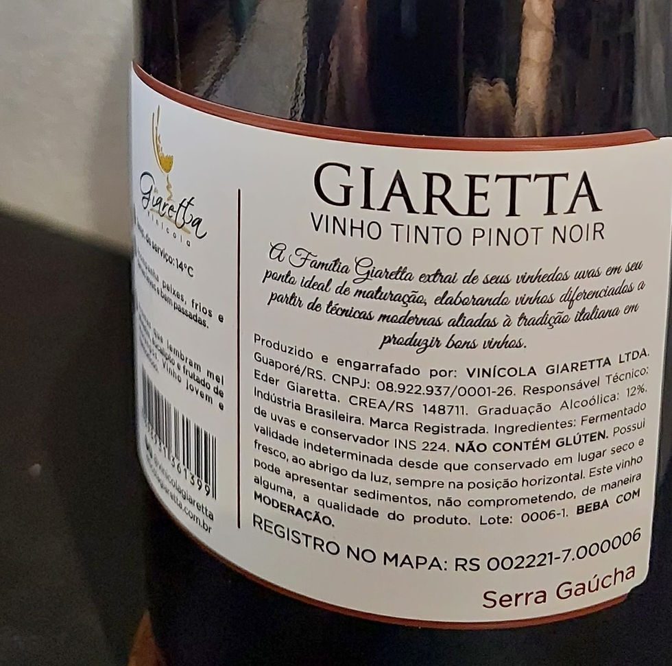 Miniatura: Giaretta Pinot Noir Tinto Seco