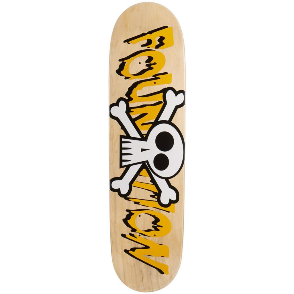 FOUNDATION DECK CROSSBONES YELLOW 8.25