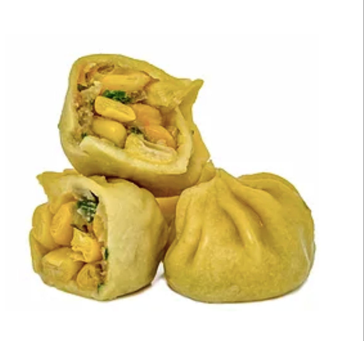 Three delicious corn and vegetable momos