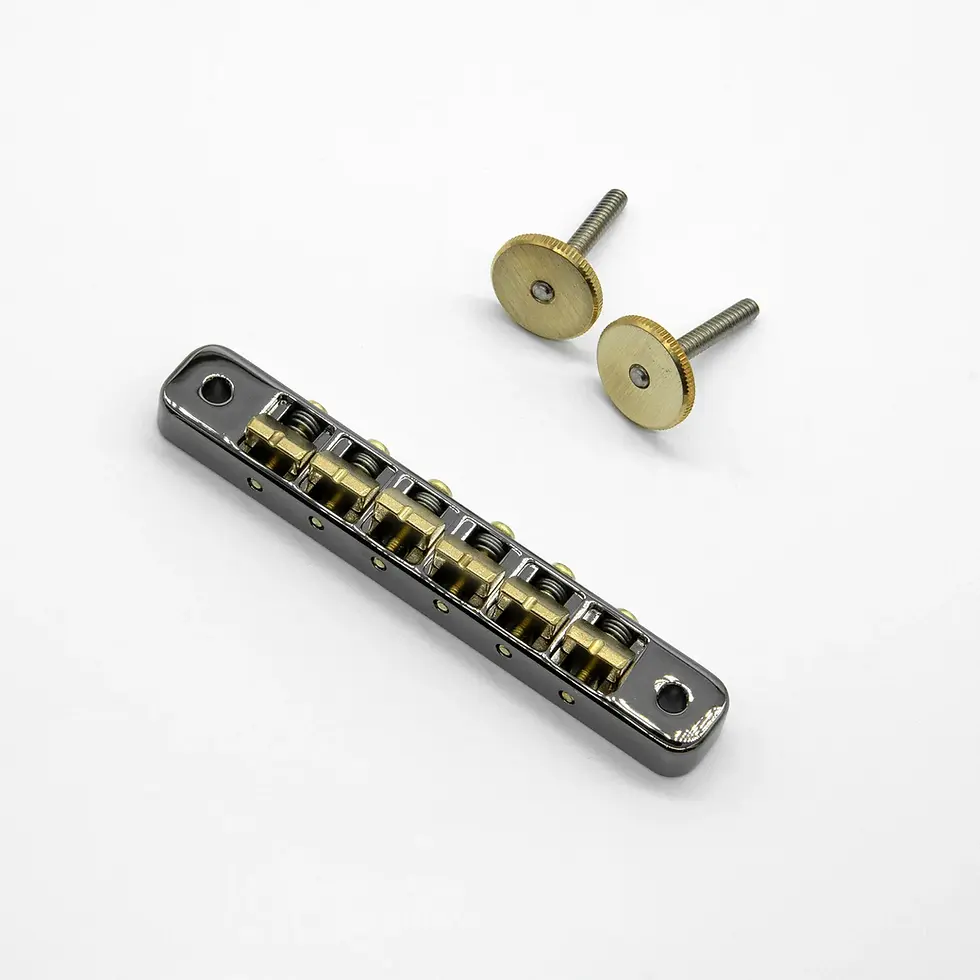 Two-Piece Bridge - Bridge w/Brass Saddles / Smoked Black