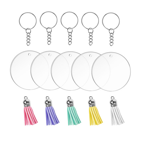 Teckwrap Round Acrylic Keychain Sparkle Craft Vinyl