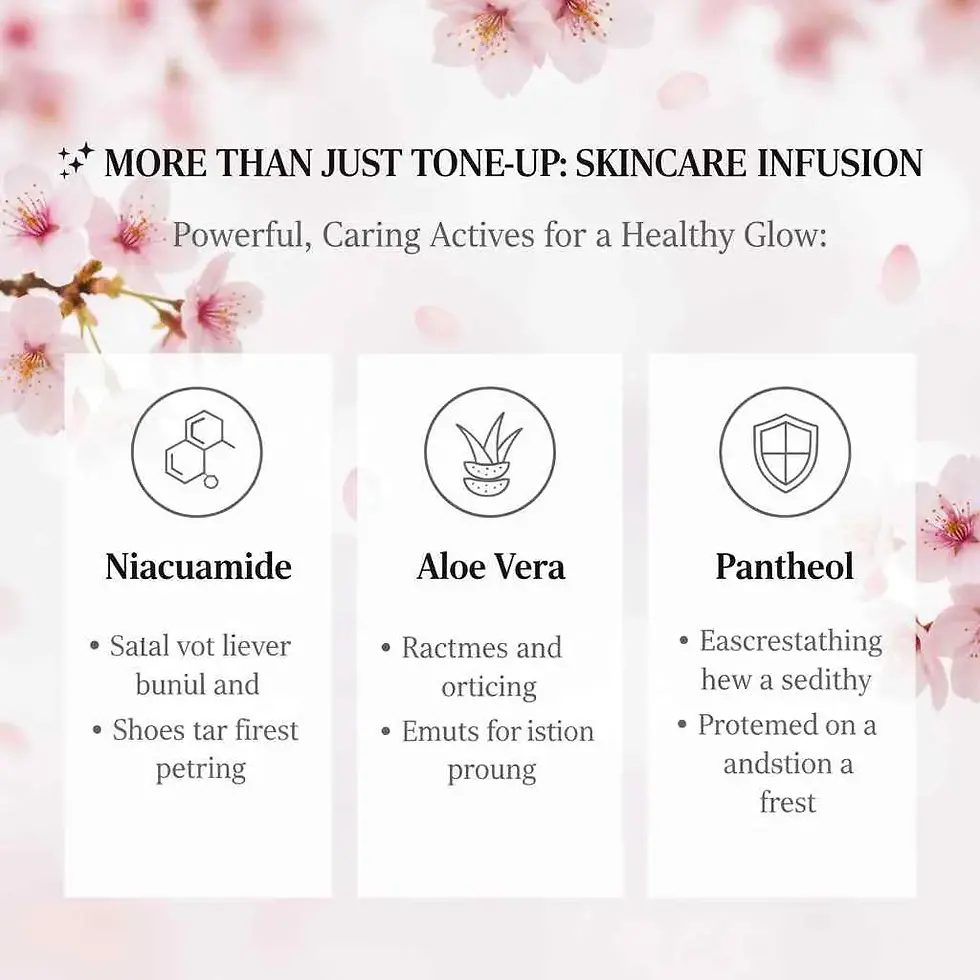 Cherry Blossom Tone-Up Cream key ingredients: selected actives - brightening & spot care formula by DEVA Skincare Manufacture