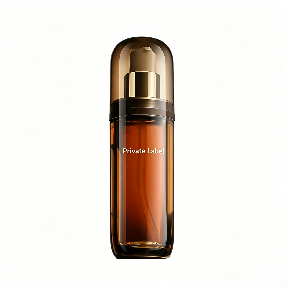 Private Label ACE High-Energy Anti-Acne Essence in amber pump bottle, showcasing essence texture for oily acne skin care.