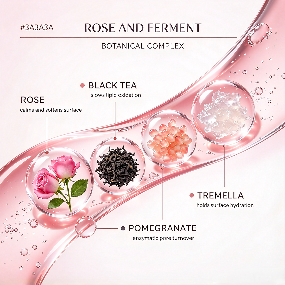 Rose Cloud Cleansing Gel key ingredients: Black Tea, Rose - cleansing & makeup removal
