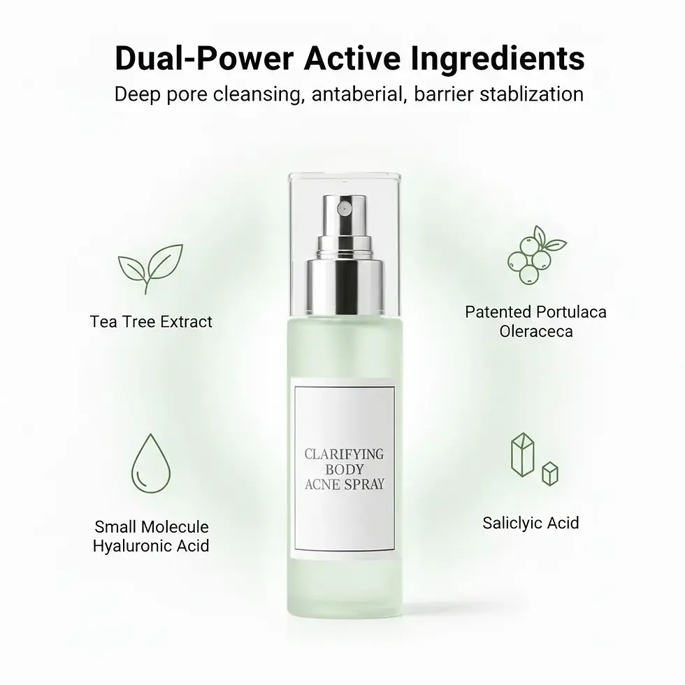 Body Acne Spray key ingredients: Salicylic Acid - acne & blemish care formula by DEVA Skincare Manufacturer