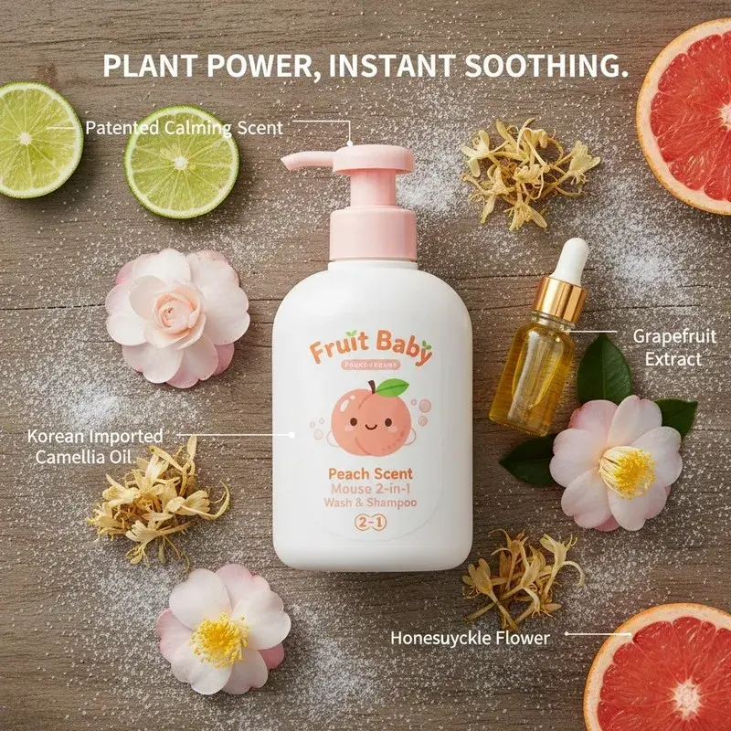 Baby Mousse 2-in-1 Wash & Shampoo key ingredients: Amino Acid - baby & kids care formula by DEVA Skincare Manufacturer