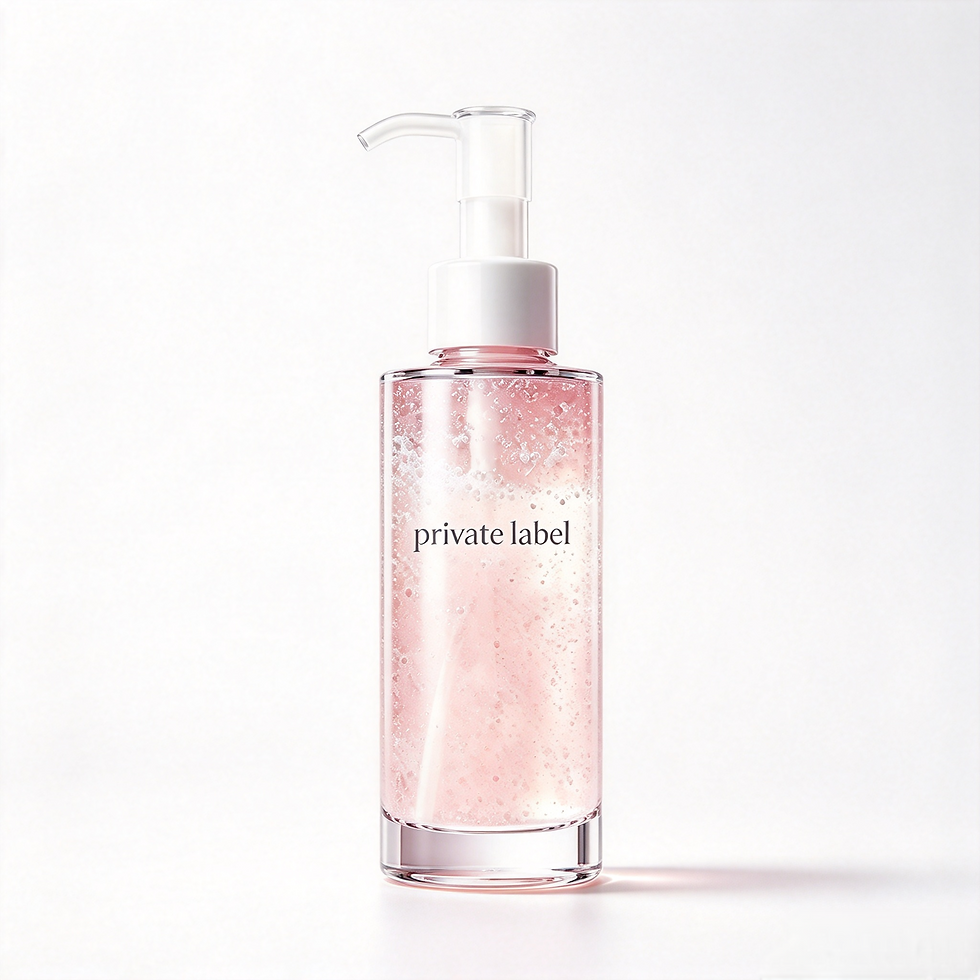 Rose Cloud Cleansing Gel in retail packaging, private label cleansing & makeup removal