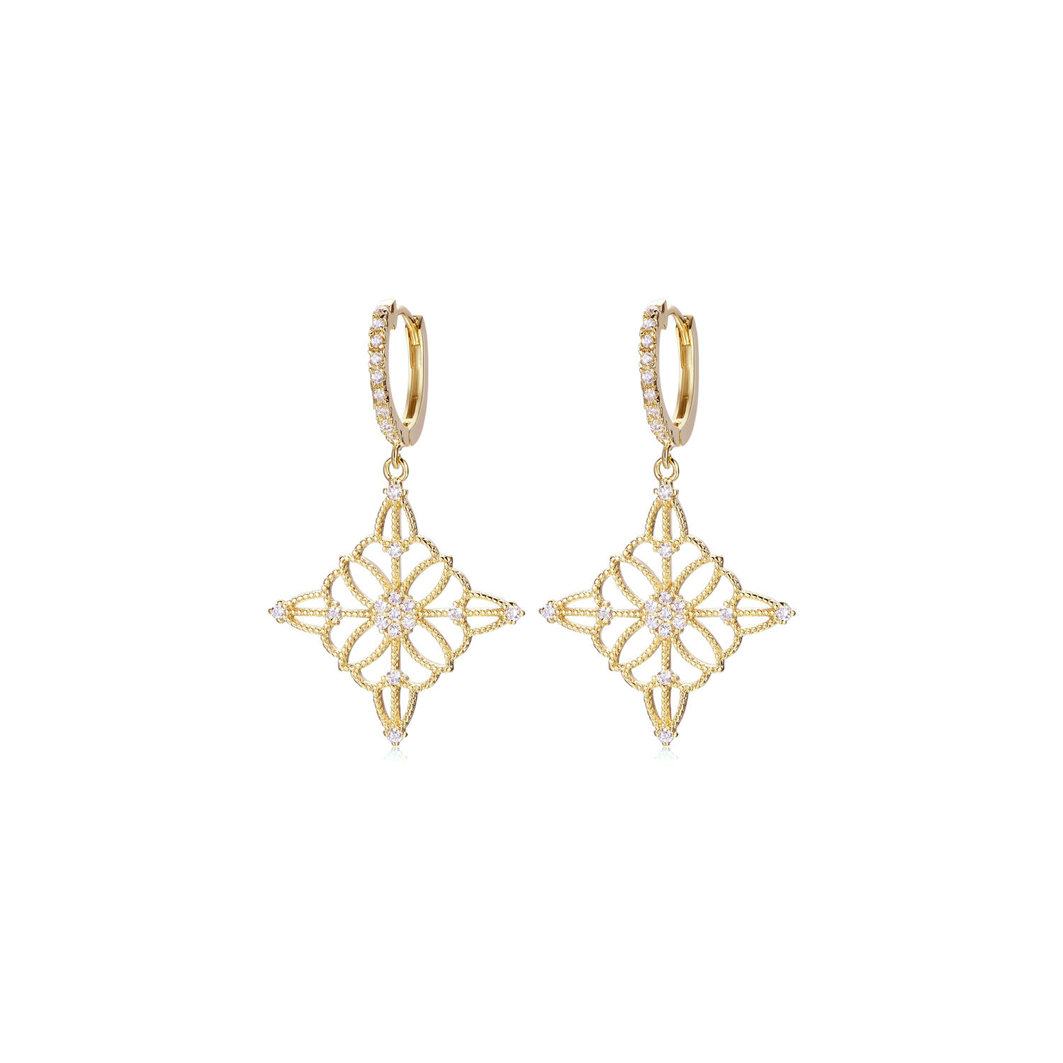 Reticella Woven Earrings in Gold