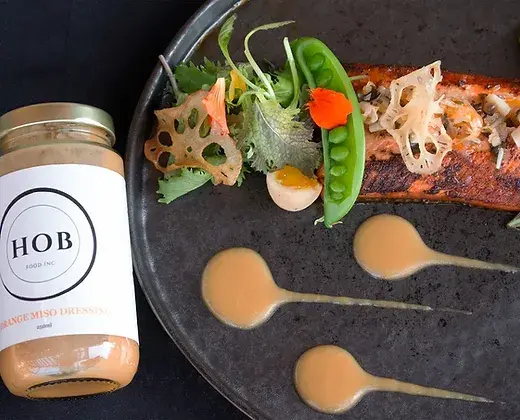 Miso and Orange Dressing on salmon