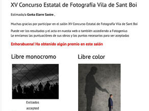 Resultados en el XV Concurso estatal de fotografía Vila de Sant Boi
