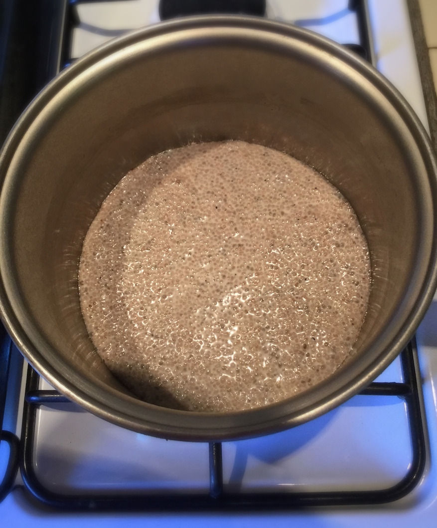 Warming up Chia porridge