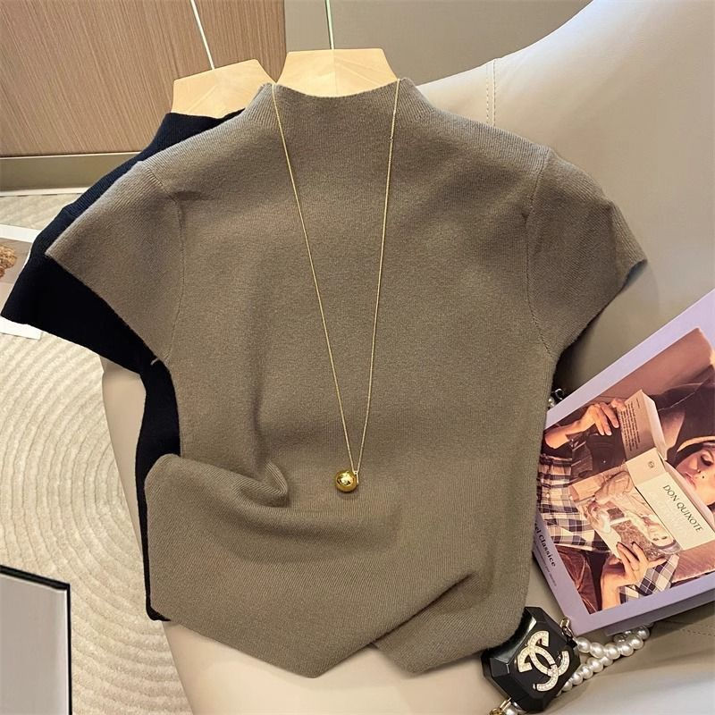 Thumbnail: 2026 Basic Turtleneck Solid Thin Summer Pullover Women Female Knitted Sweater Sl