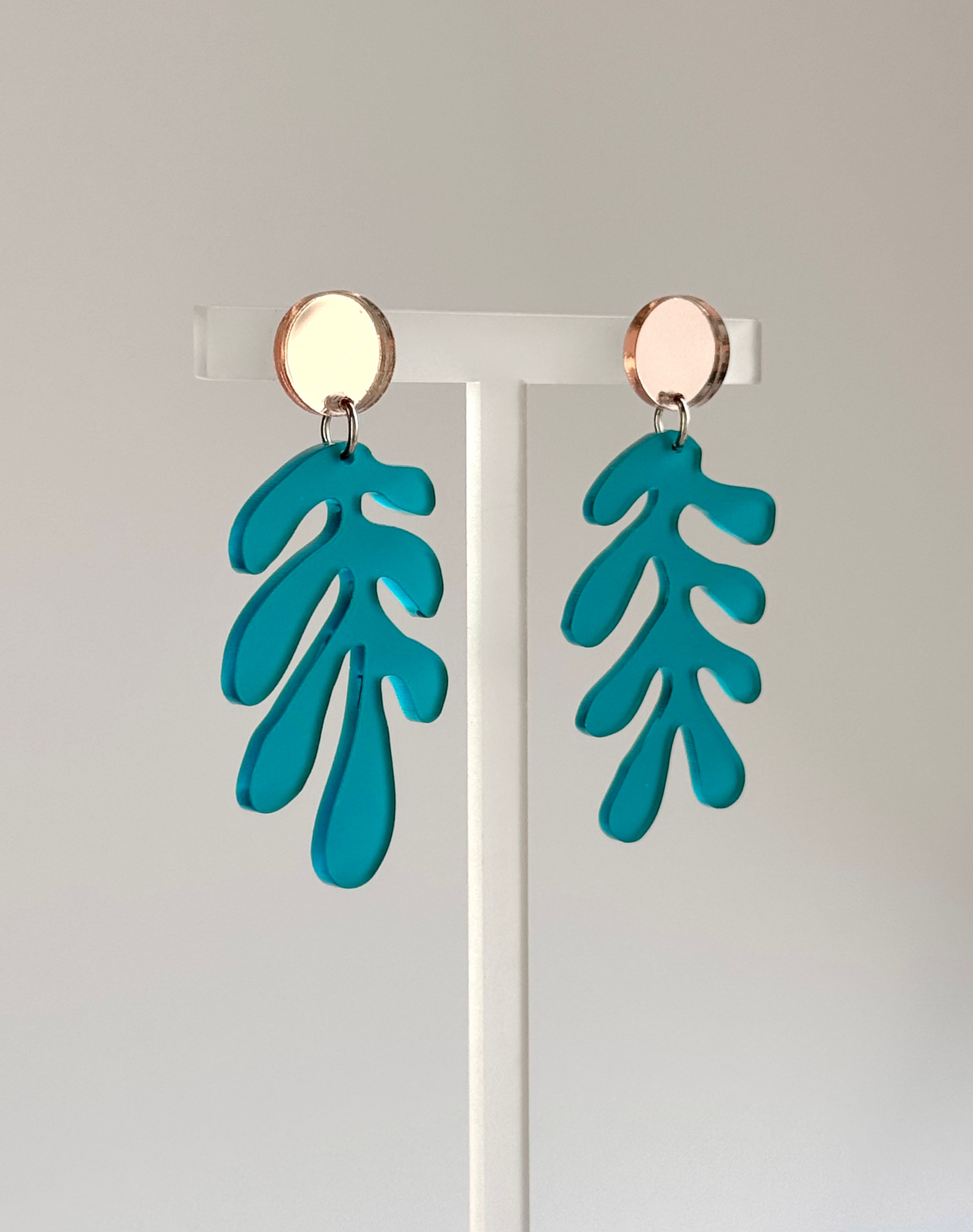 Náušnice Matisse tyrkysová motiv 1