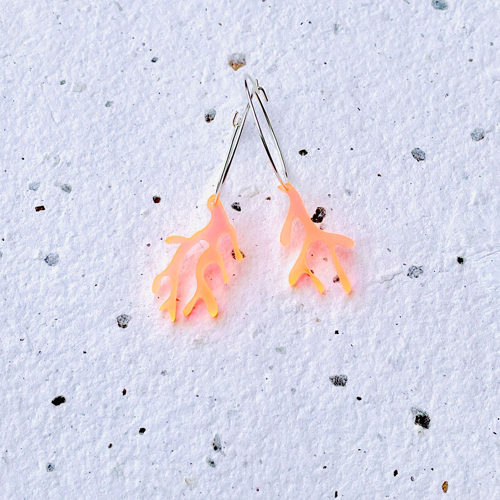 Thumbnail: Pink-orange coral earrings
