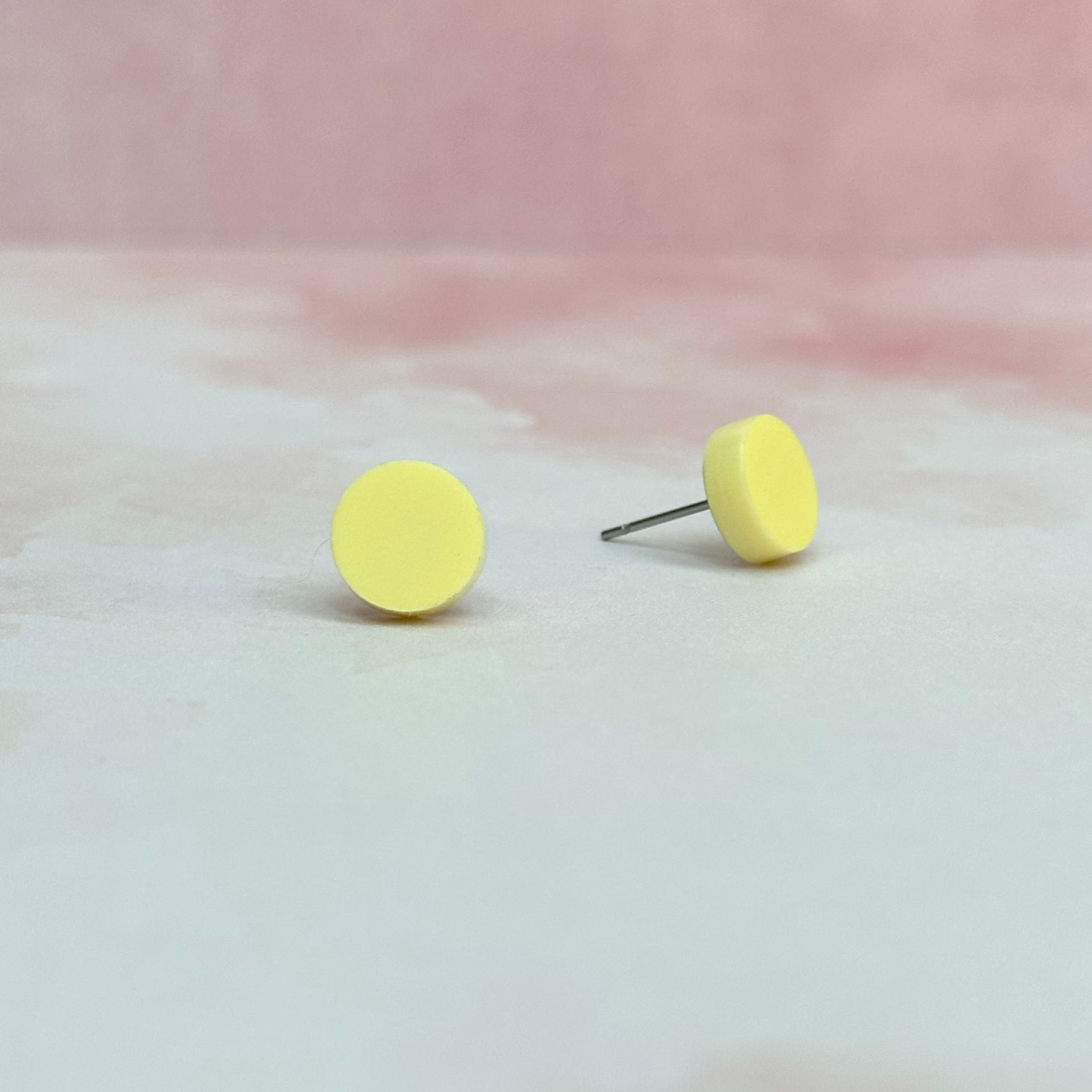 Mini wheel earrings / lemon bonbon