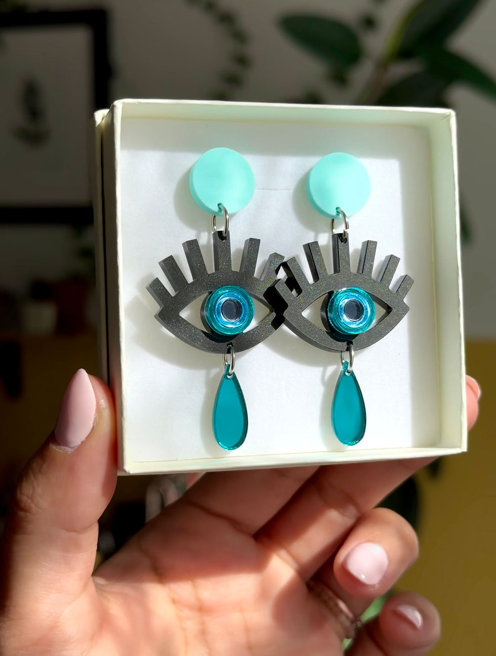 Náušnice Mystic Eyes tyrkysová