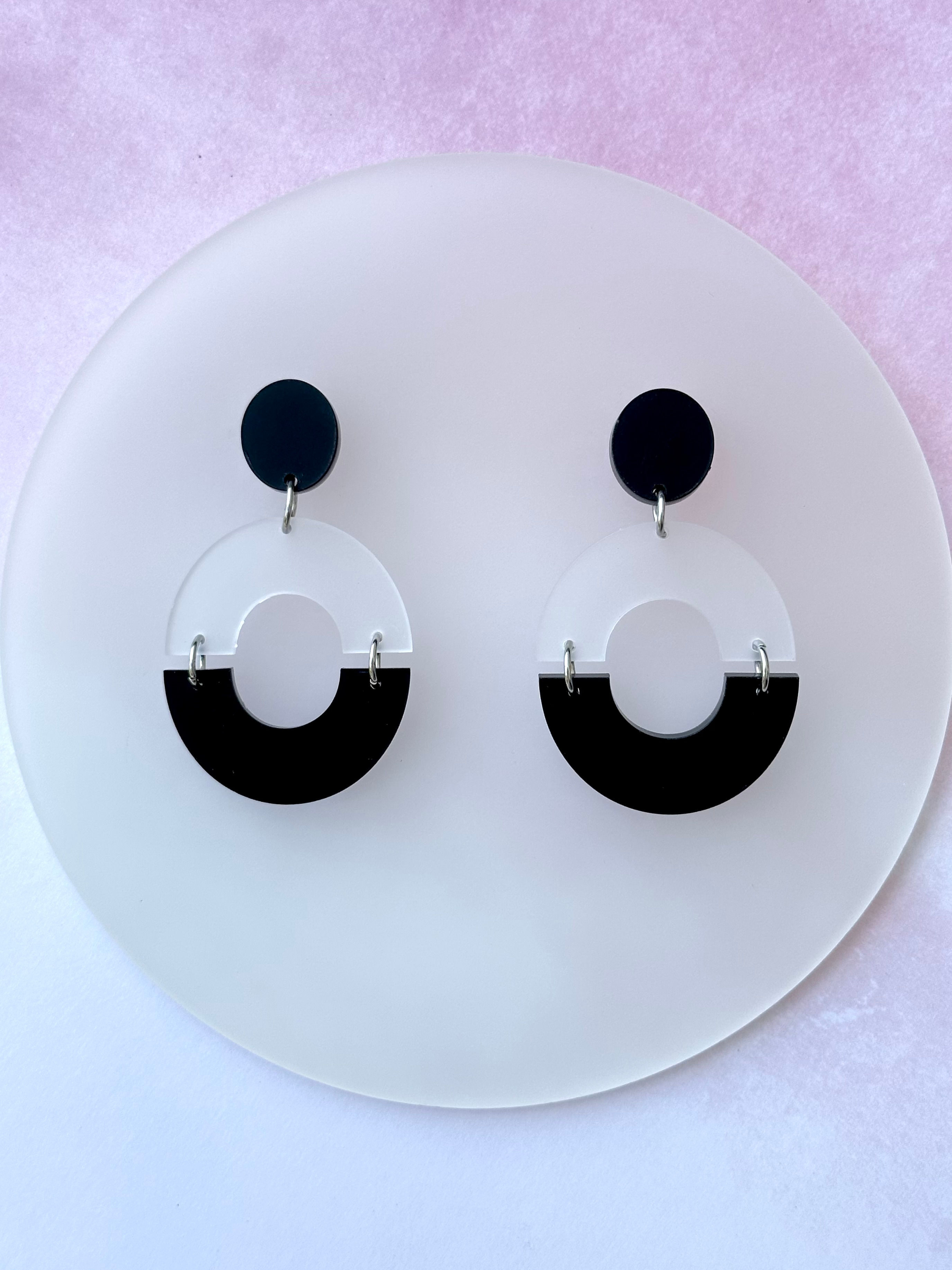 Náušnice ovály čirá /černá