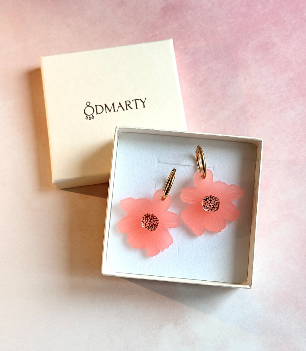 Thumbnail: Flower earrings pink