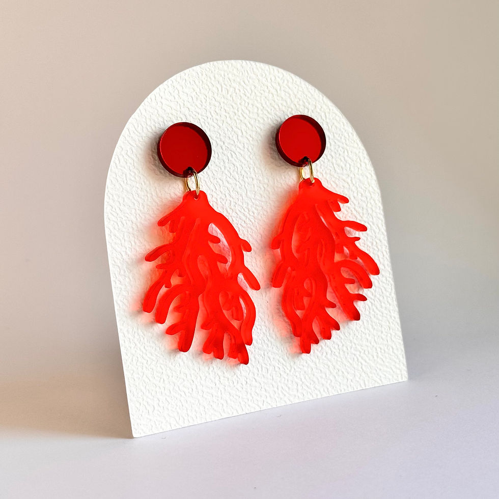 Thumbnail: Coral earrings red / black