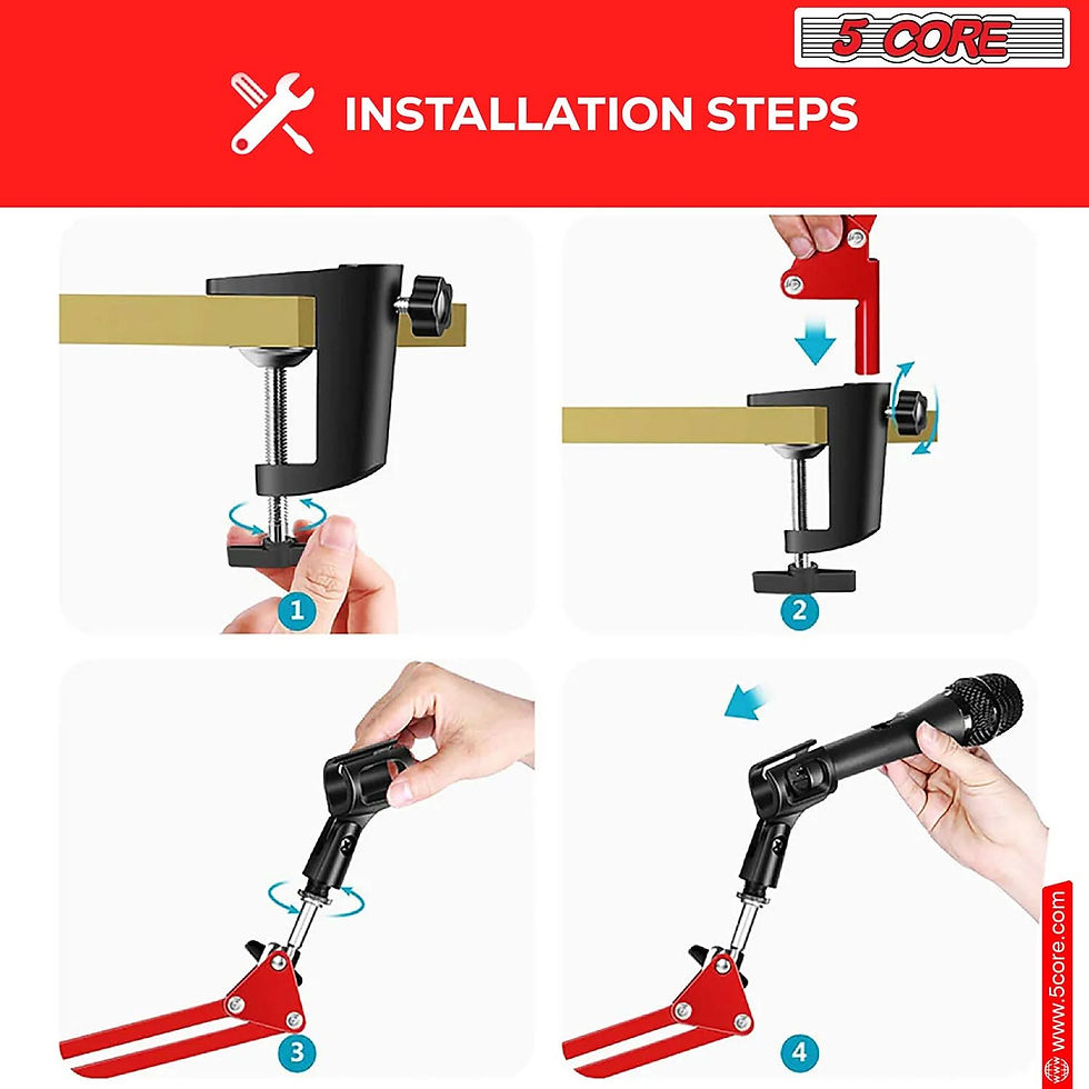 Miniatura: 5Core Microphone Boom Arm Desk Mic Stand Adjustable Clamp Suspension Boom Stands