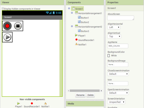 App Inventor Proje Örneği 10 - Media Bileşenleri - SoundRecorder - Player