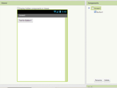 App Inventor - Dizayn Ekranı - COMPONENTS ALANI