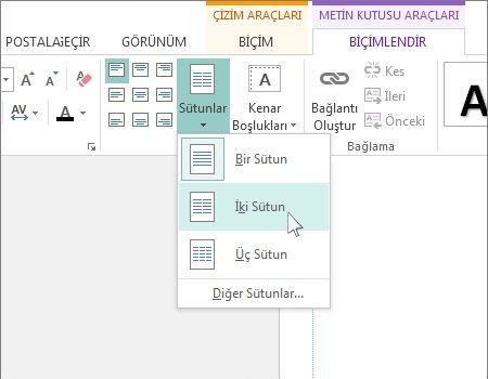 Microsoft Office Publisher - Bir metin kutusunda sütunlar oluşturma