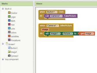 App Inventor Proje Örneği 11 - Media Bileşenleri - Camera